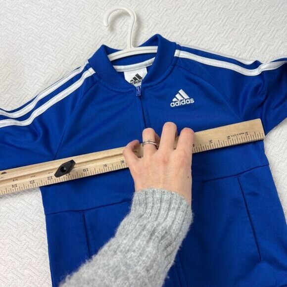 Adidas Toddler Size 3T Blue Full Zip Activewear Jacket Tracksuit Unisex Boy Girl - Picture 6 of 12